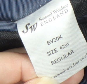 Samuel Windsor Men's Grey Wool Blazer, Size 42, Regular Fit