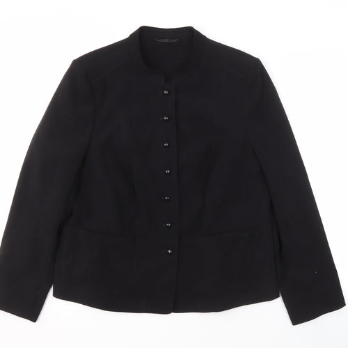 EWM Women's Black Blazer Size 16 Eight-Button