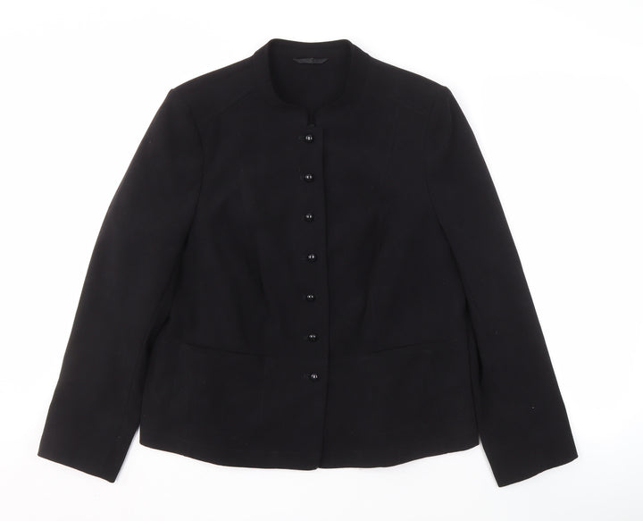 EWM Women's Black Blazer Size 16 Eight-Button