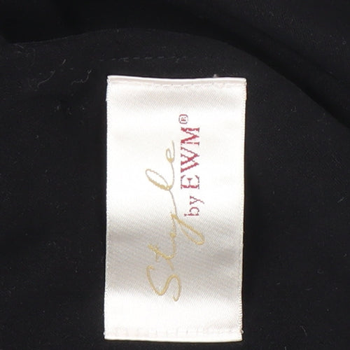 EWM Women's Black Blazer Size 16 Eight-Button
