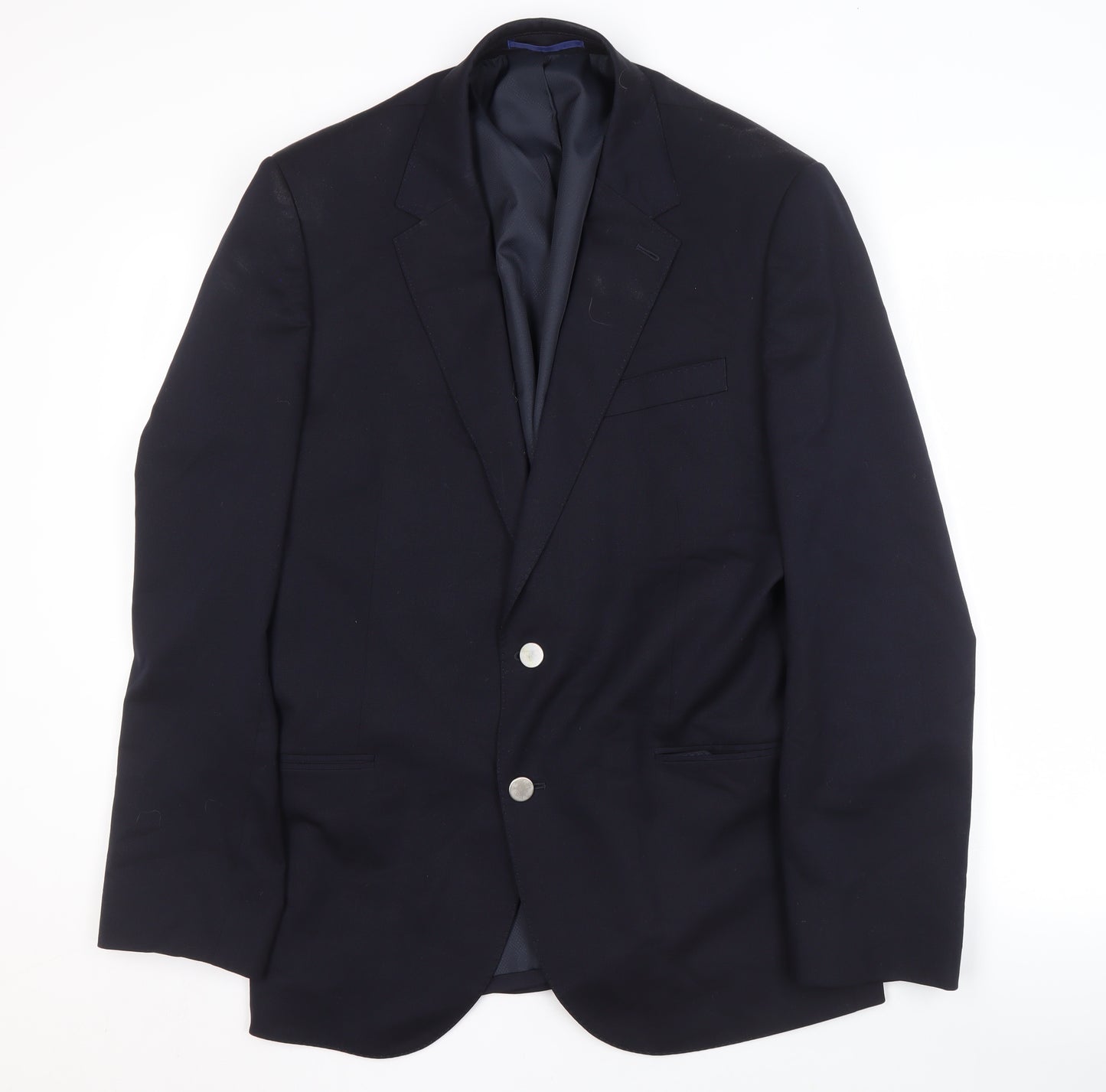 Marks and Spencer Men's Blue Wool Blazer, 42 Regular Fit