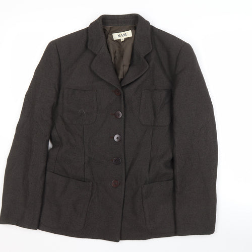 Mani Women's Brown Blazer, UK 14, Notch Lapel, Four-Button