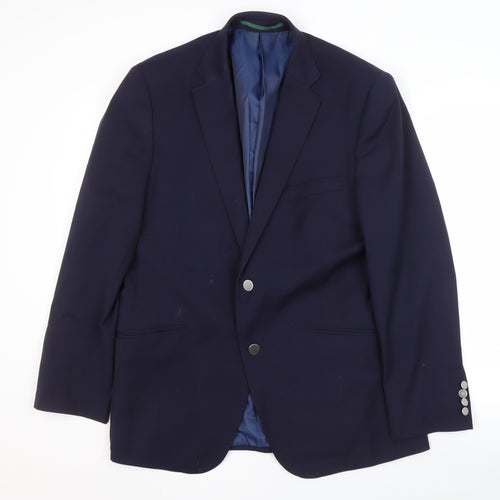 Marks and Spencer Men's Blue Wool Blazer 42R, Formal Classic