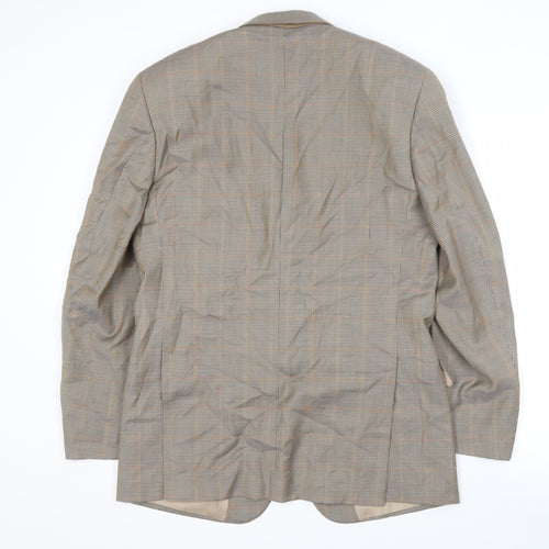Farah Men's Multicoloured Checked Wool Blazer, Size 38R