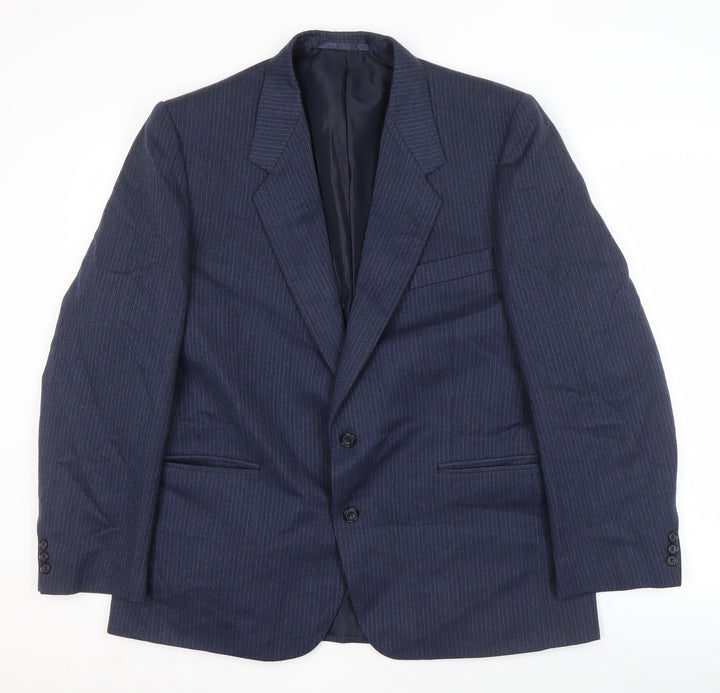 C&A Men's Blue Striped Blazer Size 42 Short Jacket