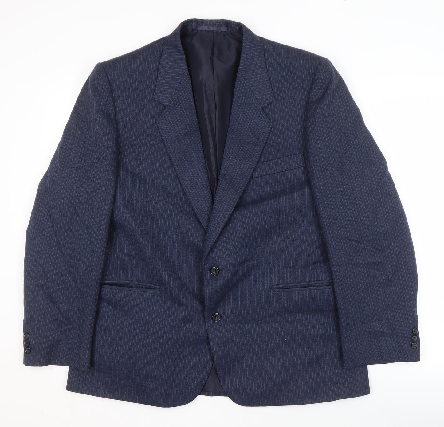 C&A Men's Blue Striped Blazer Size 42 Short Jacket