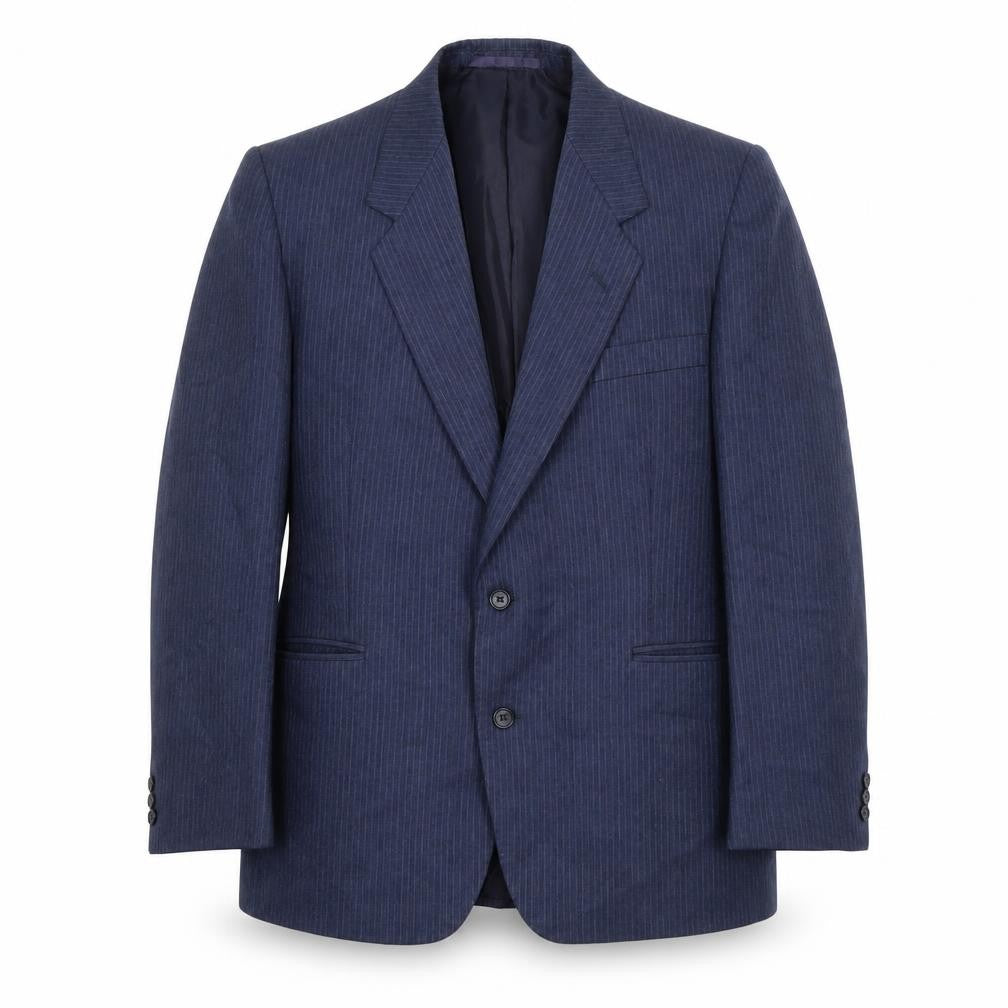 Front view of C&A Men's Blue Striped Blazer, size 42, Short Jacket