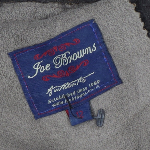 Joe Browns Women's Brown Faux Fur Biker Jacket Size 12