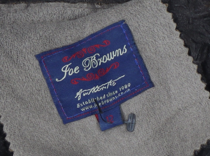 Joe Browns Women's Brown Faux Fur Biker Jacket Size 12