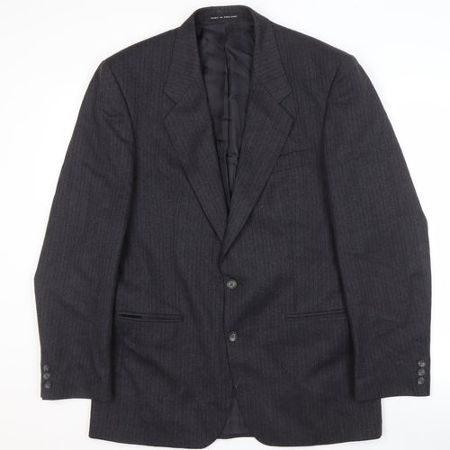 The Label Men's Grey Wool Blazer Jacket 40 Long Formal