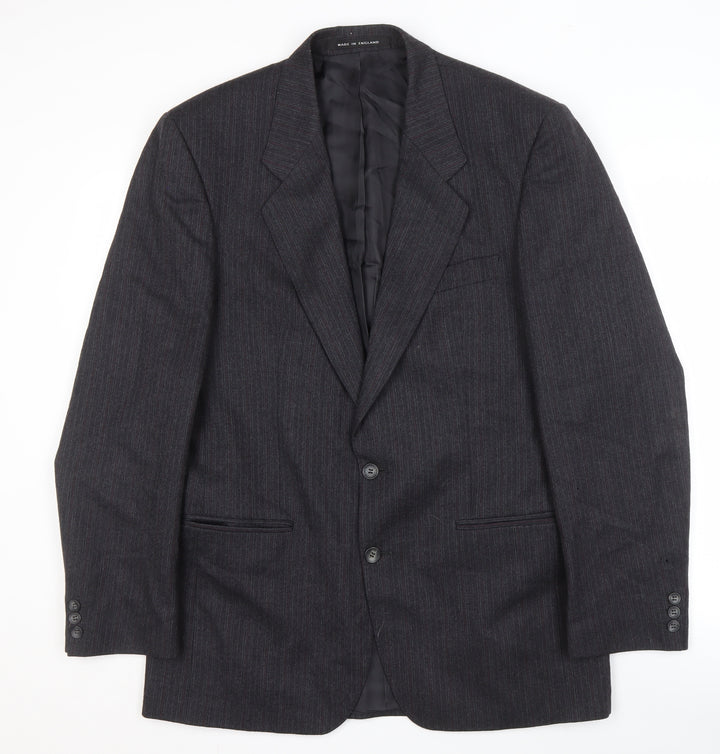 The Label Men's Grey Wool Blazer Jacket 40 Long Formal