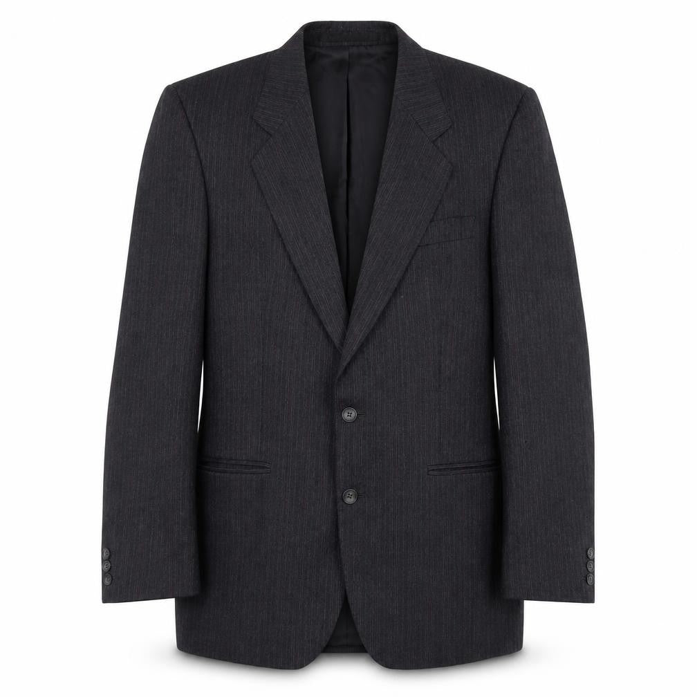 Front view of The Label Men's Grey Wool Blazer Jacket 40 Long Formal