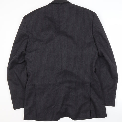 The Label Men's Grey Wool Blazer Jacket 40 Long Formal