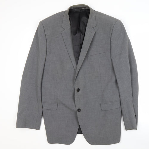 Blazer Men's Grey Jacket 44 Regular Fit, Two-Button