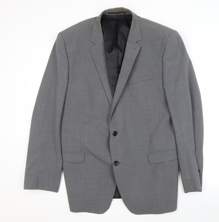Blazer Men's Grey Jacket 44 Regular Fit, Two-Button