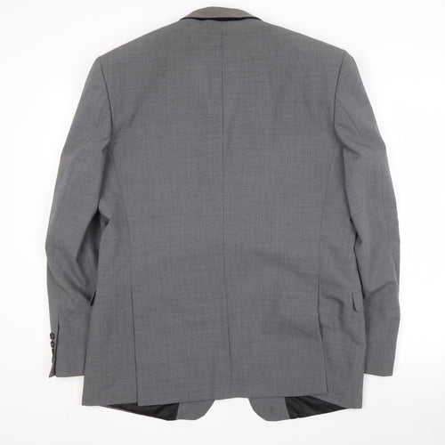 Blazer Men's Grey Jacket 44 Regular Fit, Two-Button