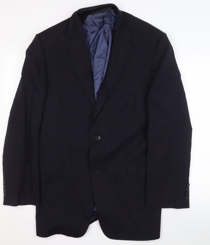 Marks and Spencer Men's Blue Wool Blazer, Size 42R