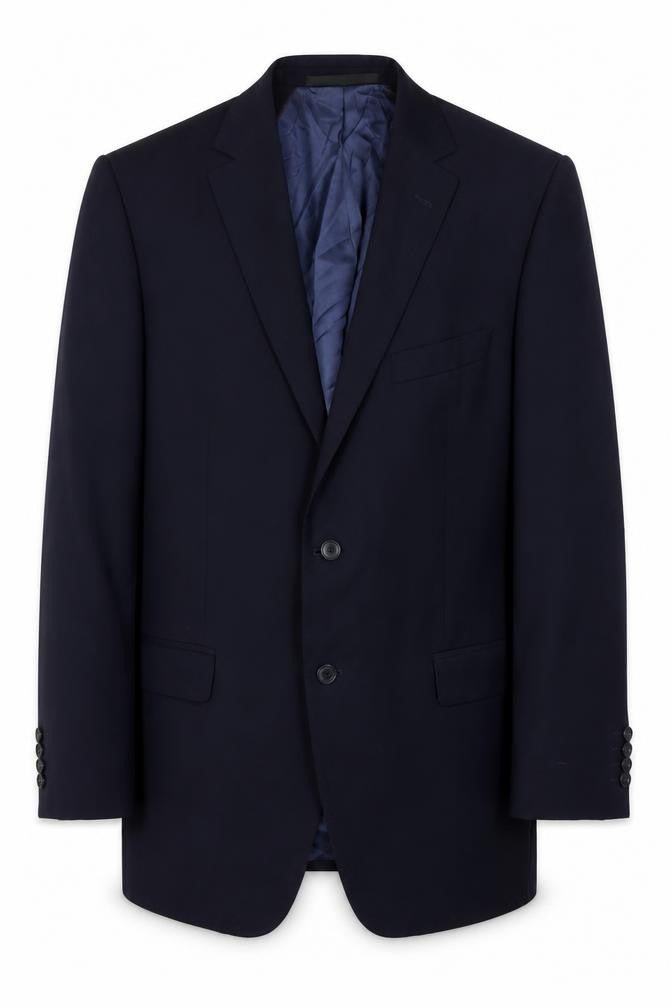 Front view of Marks & Spencer Men's Blue Wool Blazer, size 42R