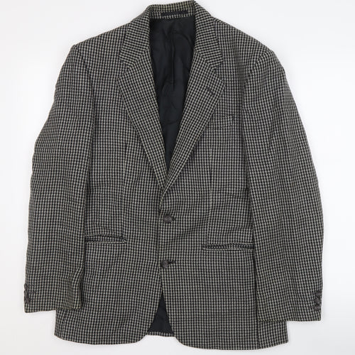St Michael Men's Grey 36R Check Wool Blazer