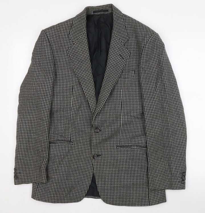 St Michael Men's Grey 36R Check Wool Blazer