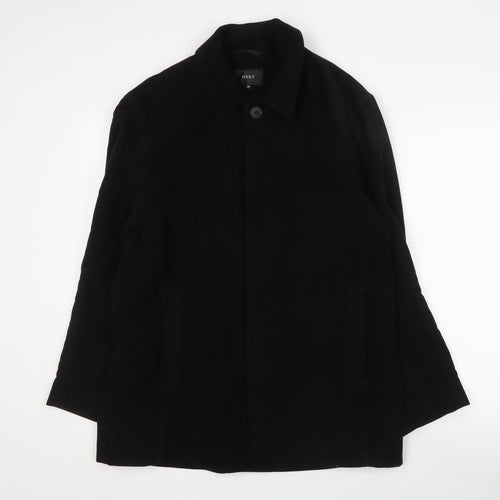 NEXT Men's Black Cotton Overcoat M - Casual Style