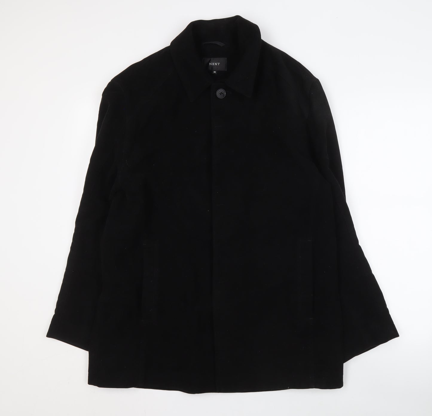 NEXT Men's Black Cotton Overcoat M - Casual Style