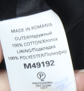 NEXT Men's Black Cotton Overcoat M - Casual Style