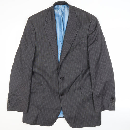 Marks and Spencer Men's Grey Striped Suit Jacket 42R