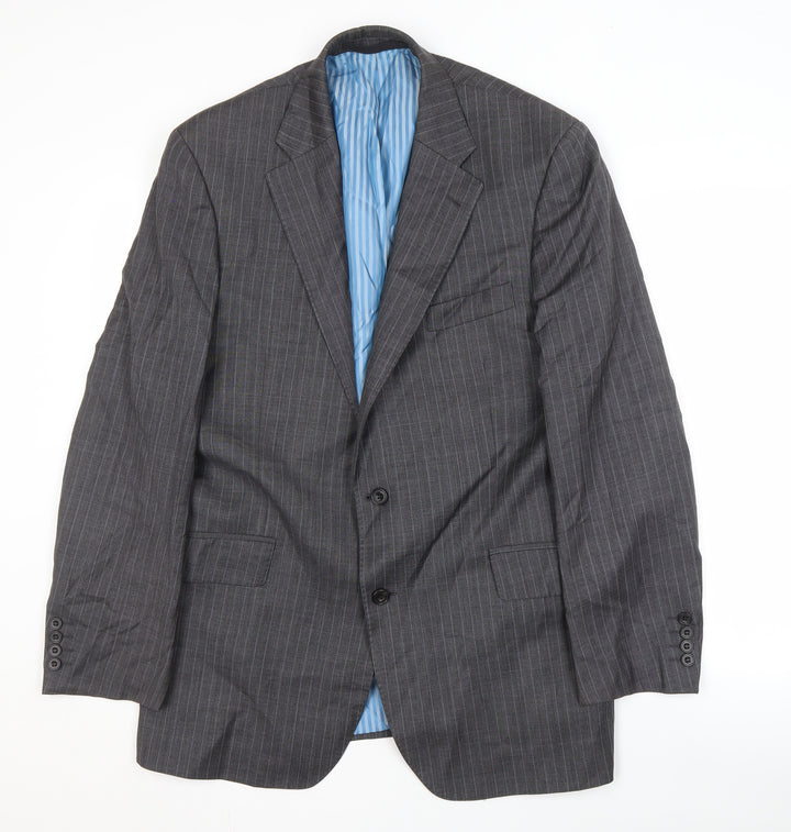 Marks and Spencer Men's Grey Striped Suit Jacket 42R