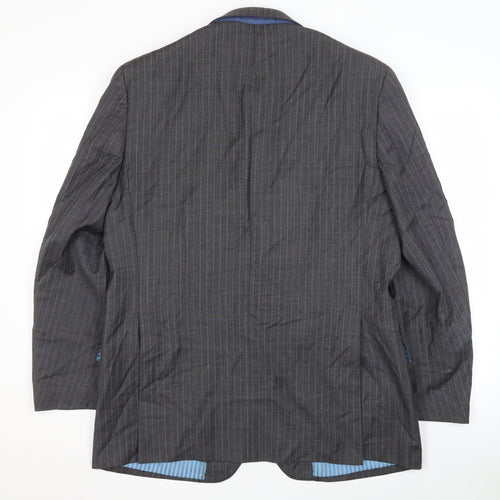 Marks and Spencer Men's Grey Striped Suit Jacket 42R