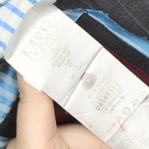 Marks and Spencer Men's Grey Striped Suit Jacket 42R