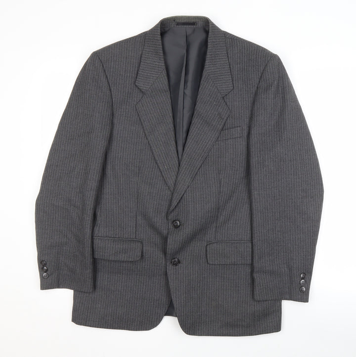 C&A Men's Grey Striped Blazer, Size 38S Formal Jacket