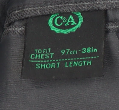 C&A Men's Grey Striped Blazer, Size 38S Formal Jacket