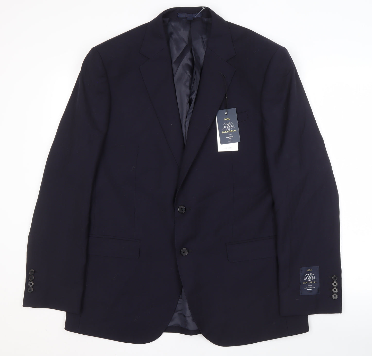 Marks and Spencer Men's Blue Wool Blazer 42R