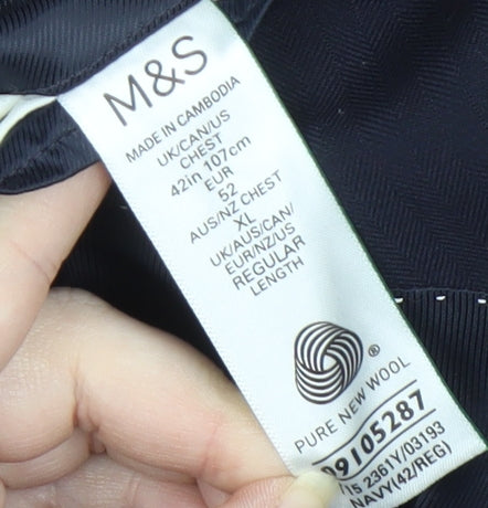 Marks and Spencer Men's Blue Wool Blazer 42R