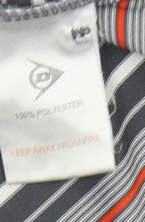 Dunlop Men's Grey Striped Golf Polo Shirt