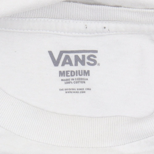 Vans Men's Medium White Long Sleeve Graphic T-Shirt