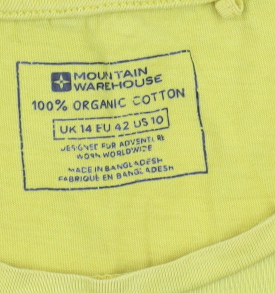 Mountain Warehouse Women's Yellow T-Shirt Size 14