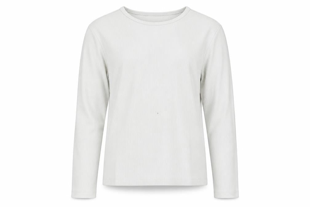 Front view of The White Company Women's White Long Sleeve Knit Top
