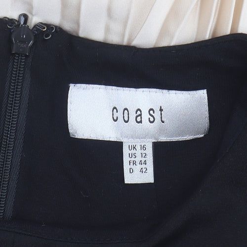Coast Women’s Black Beige A-Line Formal Dress Size 16