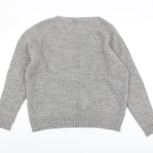 Cynthia Rowley Women's Grey Cable-Knit Jumper XL