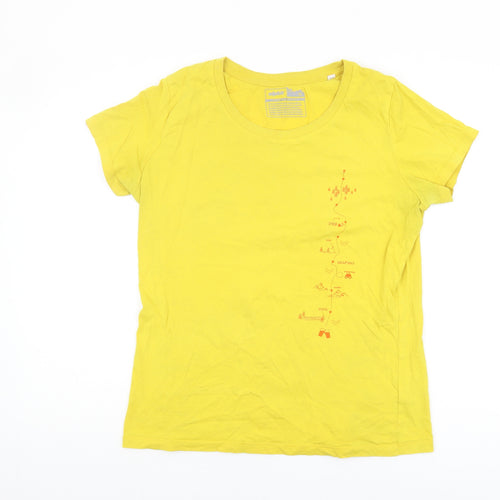Alpkit Women's Yellow Cotton T-Shirt - Size 14, Short Sleeve