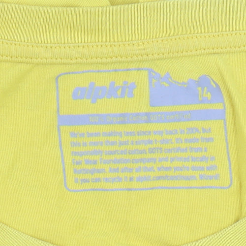 Alpkit Women's Yellow Cotton T-Shirt - Size 14, Short Sleeve