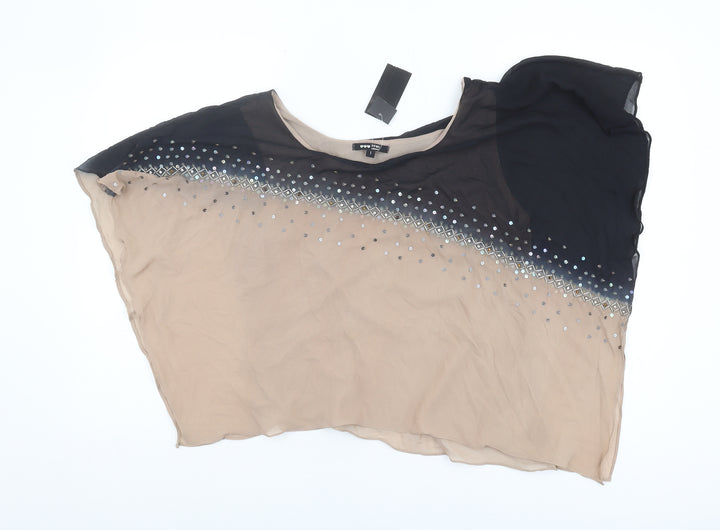 TFNC London Women's Multicoloured Tunic Blouse with Rhinestones