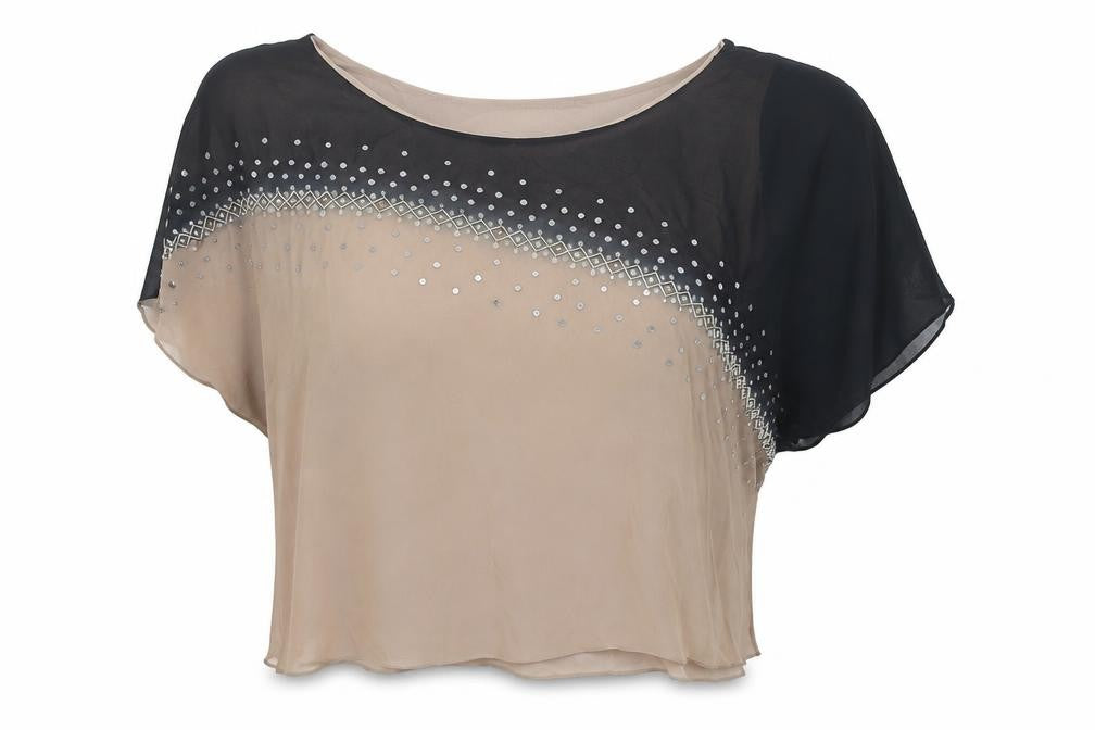 Front view of TFNC London Women's Multicoloured Tunic Blouse with Rhinestones
