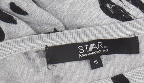 Star by Julien Macdonald Women’s Grey Animal Print Jumper Size 18