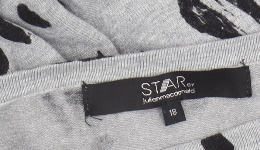 Star by Julien Macdonald Women’s Grey Animal Print Jumper Size 18
