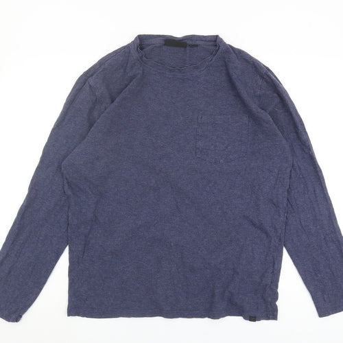 Superdry Blue Men's T-Shirt M Long Sleeve Crew Neck