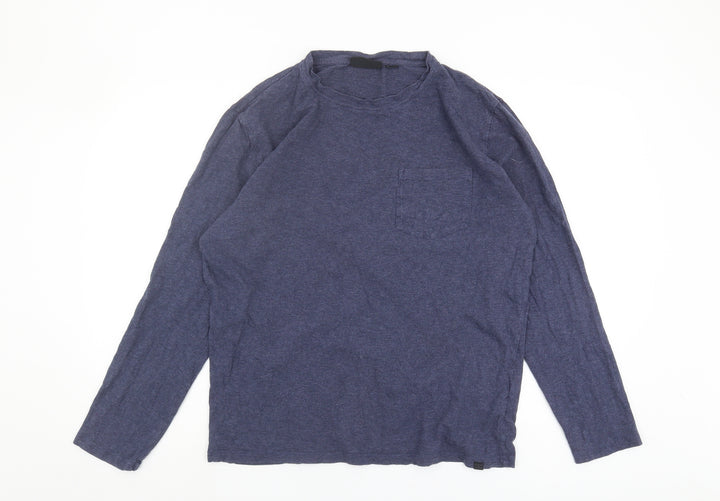 Superdry Blue Men's T-Shirt M Long Sleeve Crew Neck