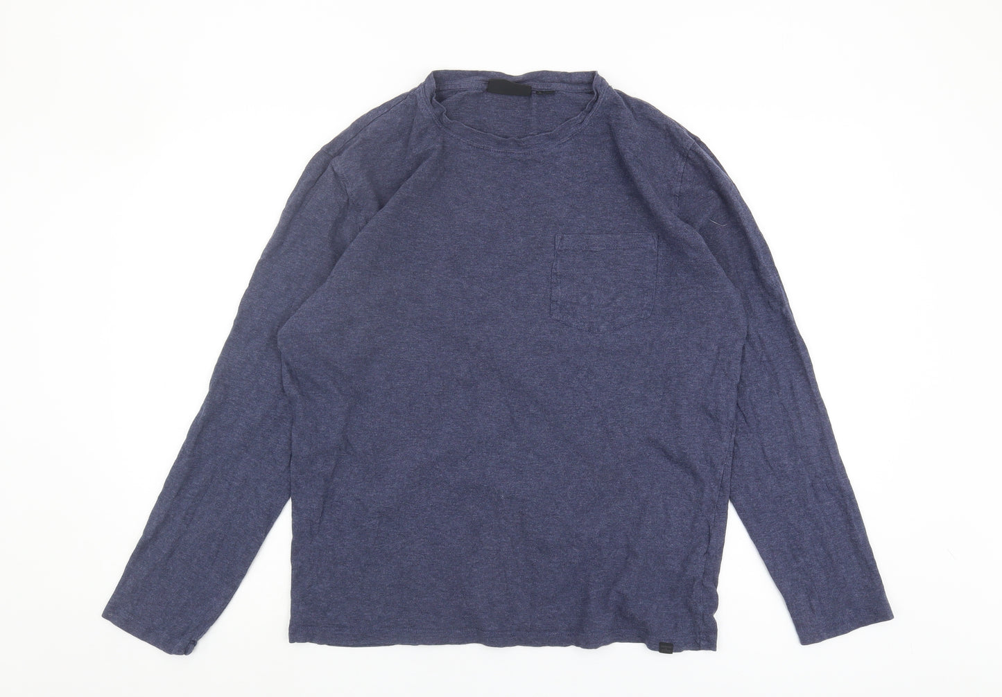Superdry Blue Men's T-Shirt M Long Sleeve Crew Neck